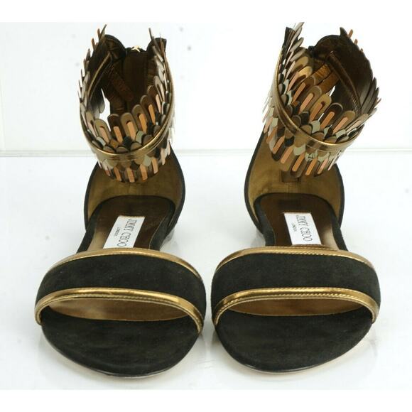 Jimmy Choo Kimro Fringe Ankle Strap Flat Sandals Size 38 Women's $995 NIB Toe - Picture 3 of 12